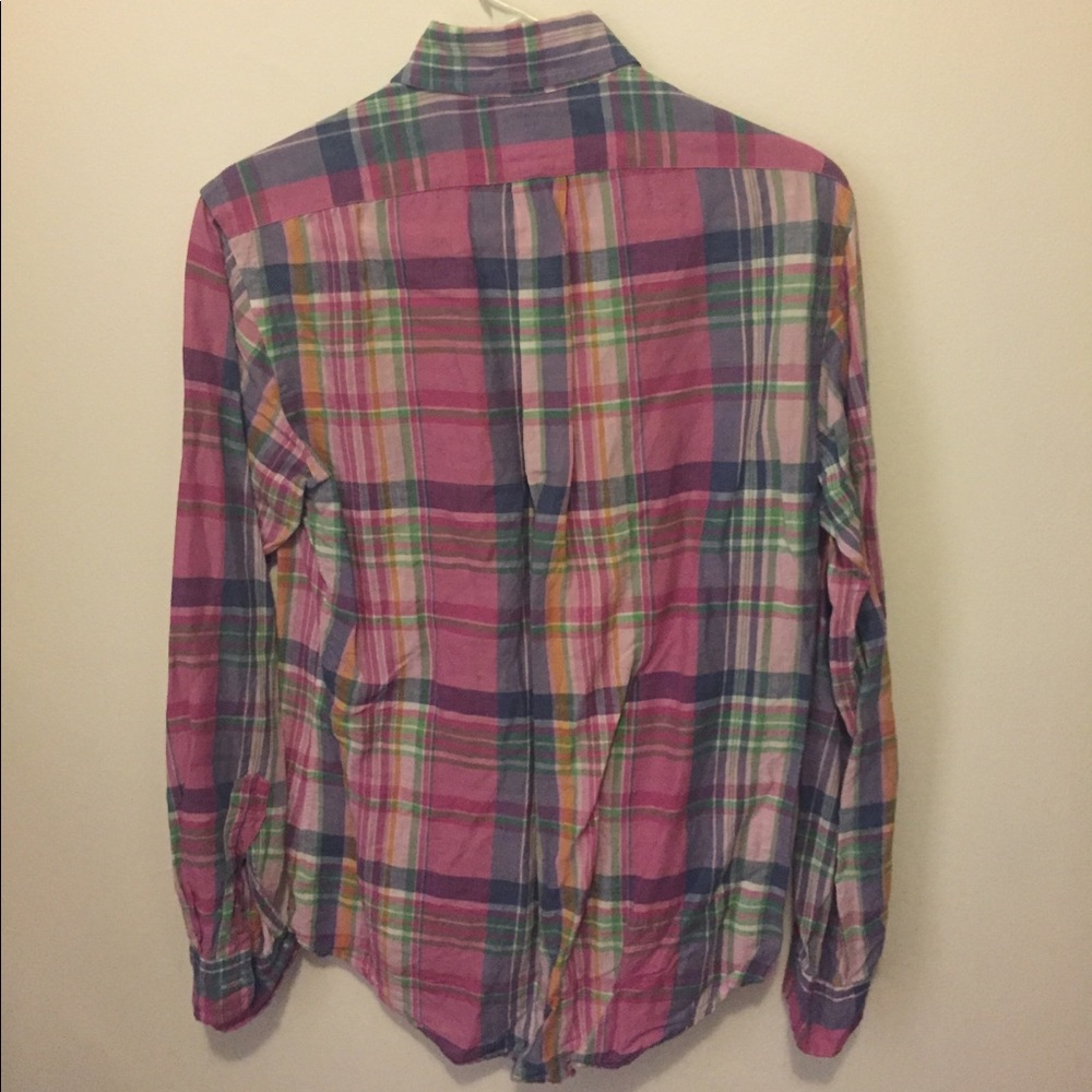 Linen Polo Button Up Size Small - Picture 2 of 3